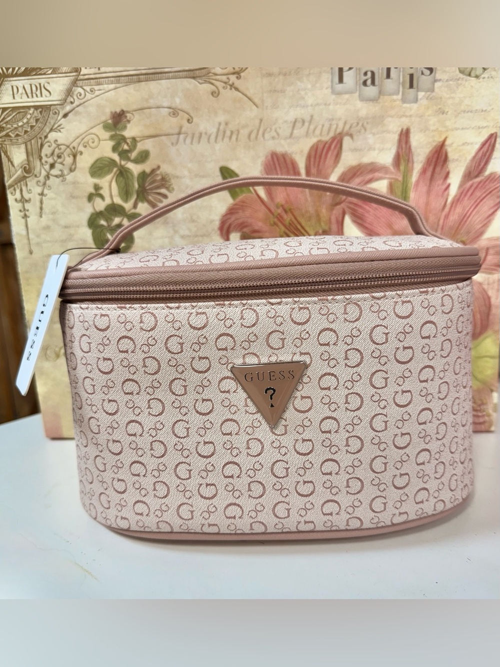 GUESS Pink Monogram Cosmetic Case NWT